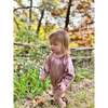 Daisy Velvet Shimmer Long Sleeve Bubble, Rose - Onesies - 3
