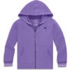 Stripe Trim Zip Hoodie, Violet - Jackets - 1 - thumbnail