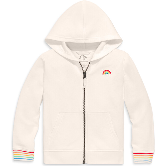 Stripe Trim Zip Hoodie, Oat