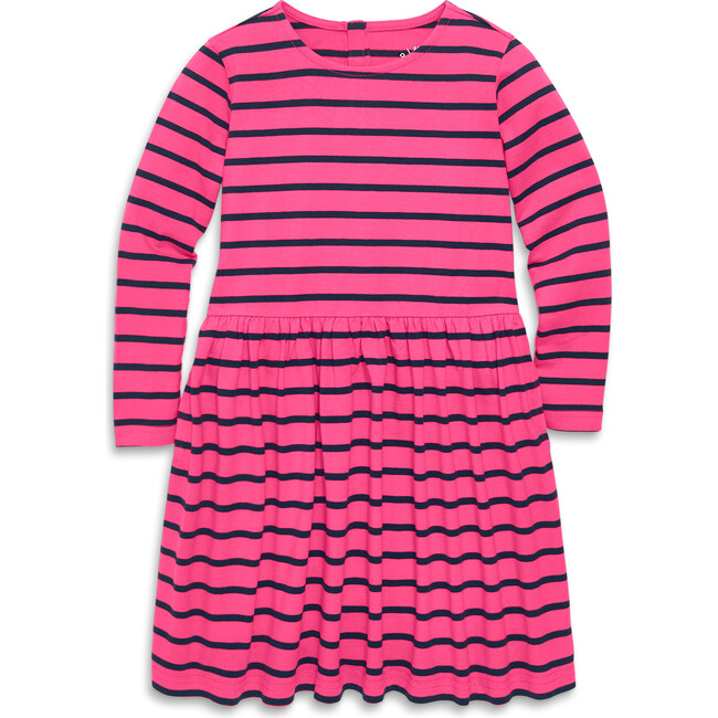 Long Sleeve Perfect Pocket Dress In Stripe, Gumball Navy Stripe