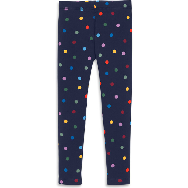 Cozy Stretch French Terry Legging In Confetti Dots, Navy Confetti Dot