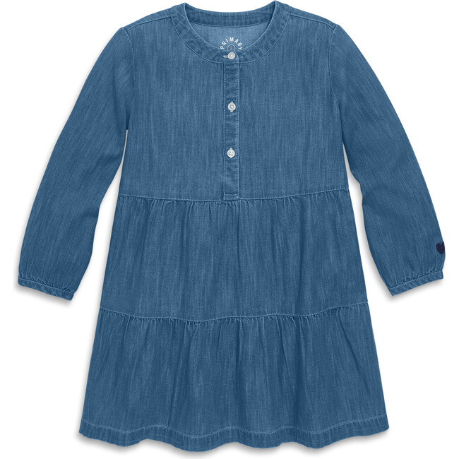 Chambray Tiered Dress, Chambray