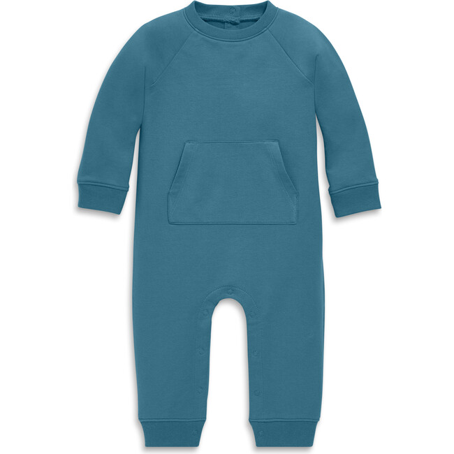 Baby Sweatshirt Romper, Slate Blue