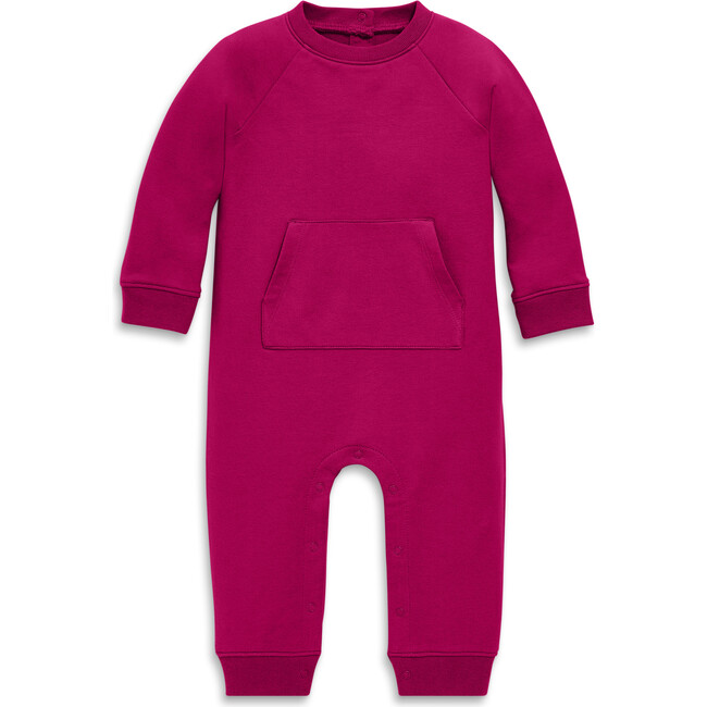 Baby Sweatshirt Romper, Raspberry