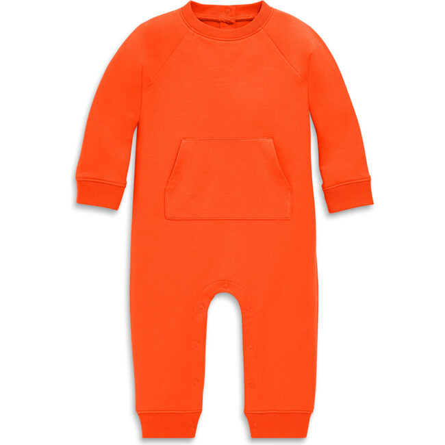 Baby Sweatshirt Romper, Orange