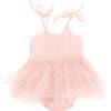 Infant Dotted Mesh Pointelle Ballet Dress, Pale Pink - Dresses - 1 - thumbnail