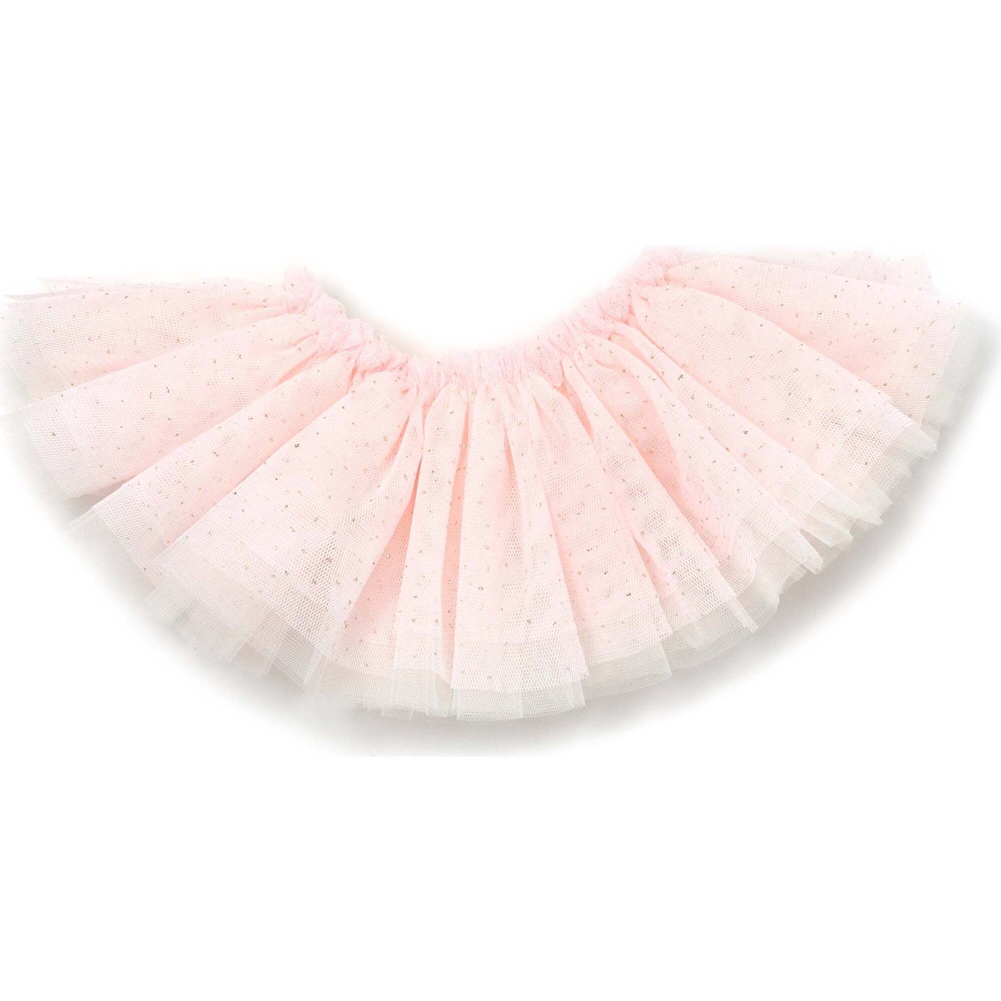 Frill Tutu Pale Pink/Gold Over Cream Tulle, Cream - Skirts - 1