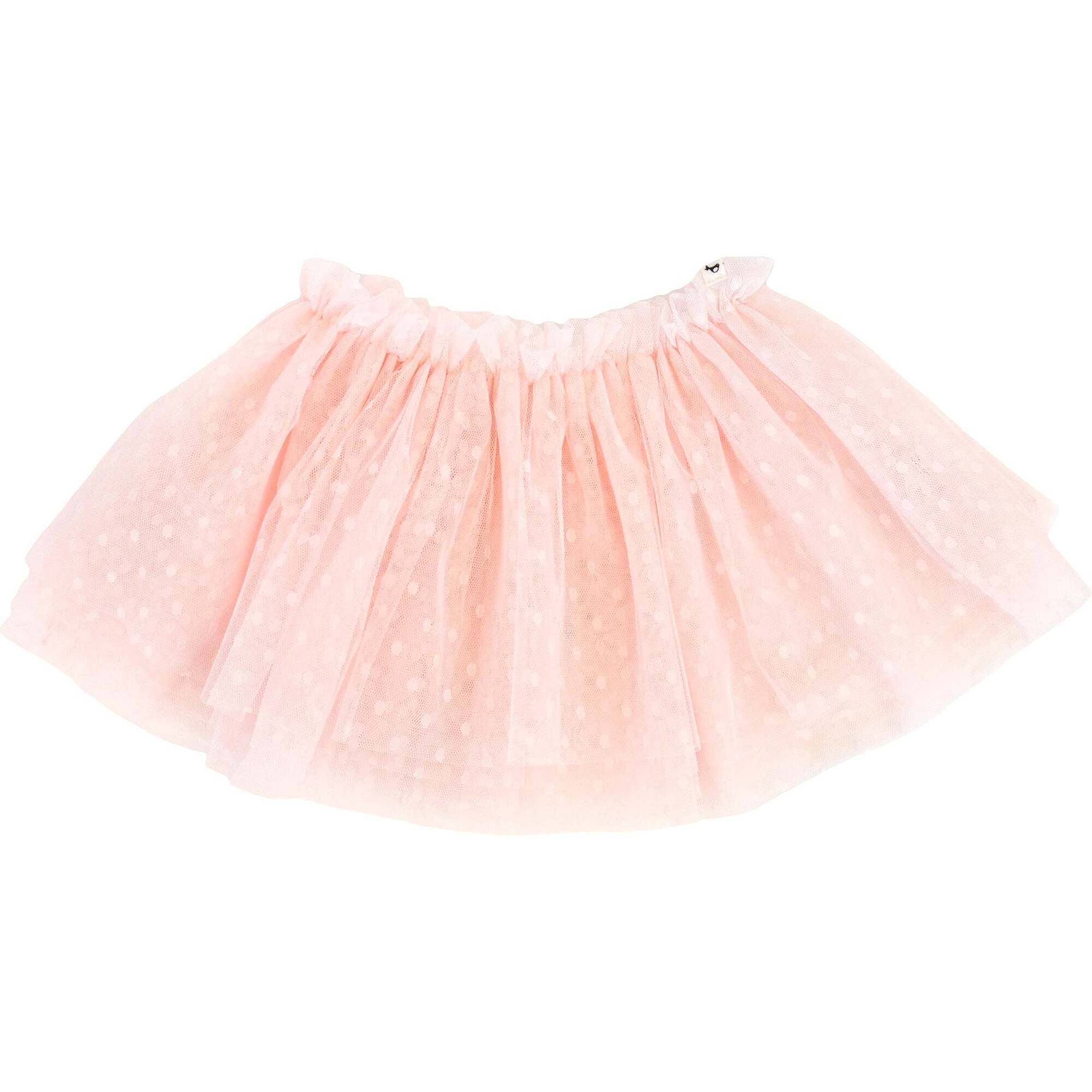 Dotted Mesh Frill Tutu Skirt, Pale Pink - Skirts - 1