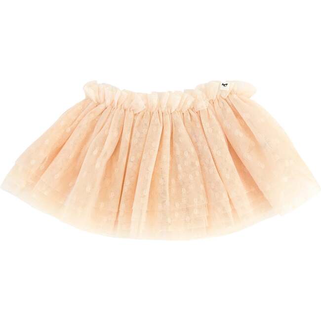 Dotted Mesh Frill Tutu Skirt, Natural