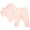 Pointelle Dotted Mesh Collar Two Piece Set, Pale Pink - Mixed Apparel Set - 2