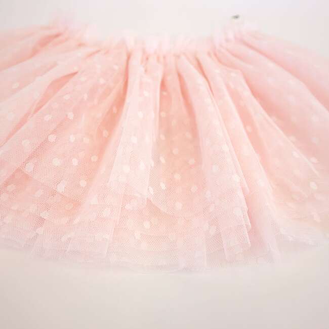 Dotted Mesh Frill Tutu Skirt, Pale Pink - Skirts - 3