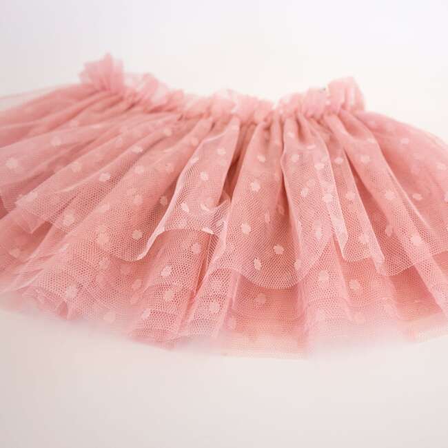 Dotted Mesh Frill Tutu Skirt, Blush - Skirts - 3