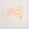 Dotted Mesh Bow Nylon Headband, Natural - Headbands - 3