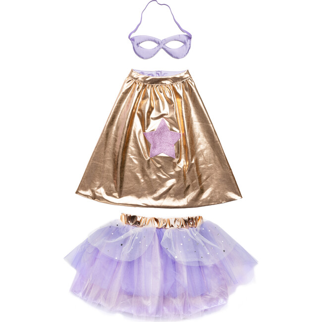 Super-Duper Tutu/Cape/Mask, Metallic Rose Gold/Lilac Metallic