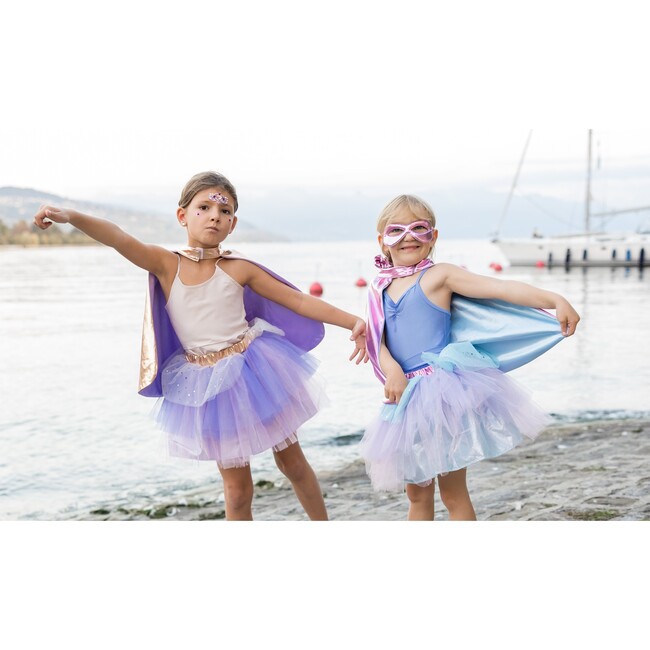 Super-Duper Tutu/Cape/Mask, Metallic Rose Gold/Lilac Metallic - Costumes - 4