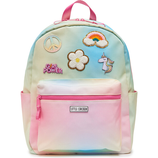 Rainbow Backpack With Patches, Pink & Multicolors