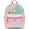 Rainbow Backpack With Patches, Pink & Multicolors - Backpacks - 1 - thumbnail