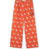Poule Woven Striped Relaxed Fit Palazzo Pants, Red - Pants - 1 - thumbnail