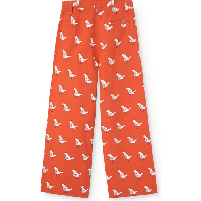 Poule Woven Striped Relaxed Fit Palazzo Pants, Red - Pants - 2