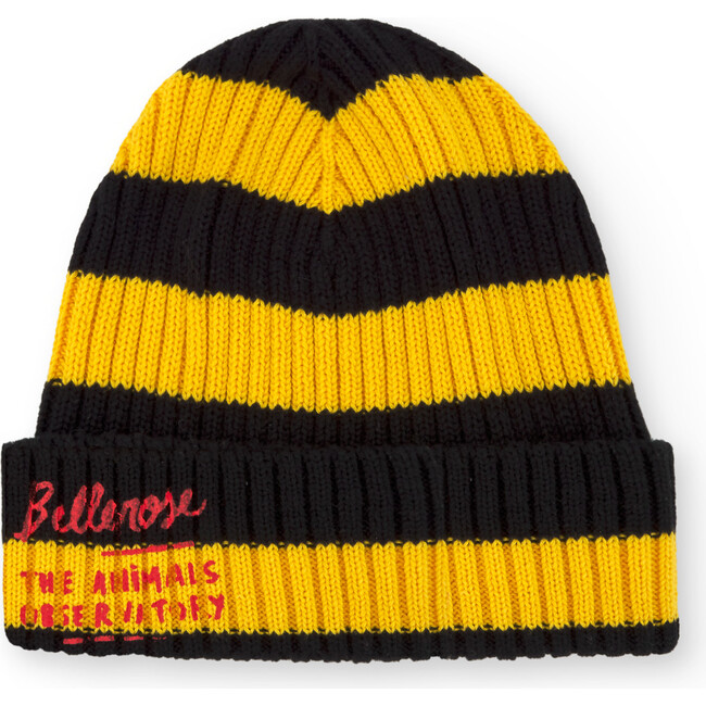 Gaur Stripes Knit Regular Fit Beanie, Yellow