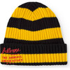 Gaur Stripes Knit Regular Fit Beanie, Yellow - Winter Hats - 1 - thumbnail