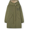 Tarbour42 Woven Relaxed Fit Parka Jacket, Military Green - Jackets - 1 - thumbnail