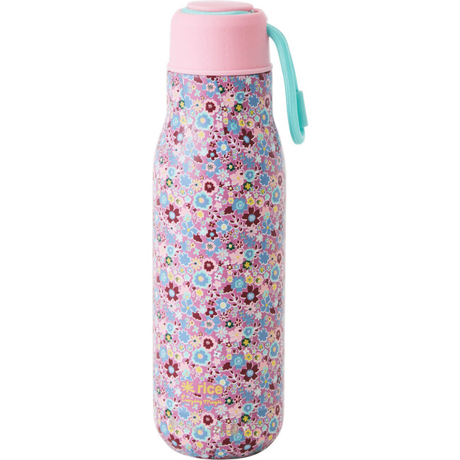 Fall Floral Print Stainless Steel Thermo Bottle, Lavender