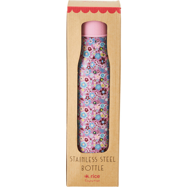Fall Floral Print Stainless Steel Thermo Bottle, Lavender - Water Bottles - 2