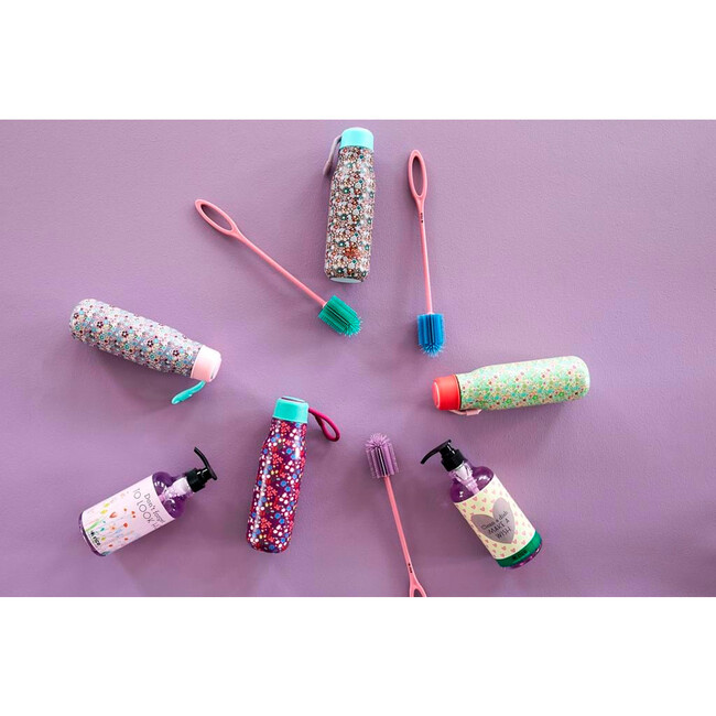 Fall Floral Print Stainless Steel Thermo Bottle, Lavender - Water Bottles - 3