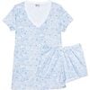 Houston Women's Short Pajama Set, Blue - Pajamas - 1 - thumbnail