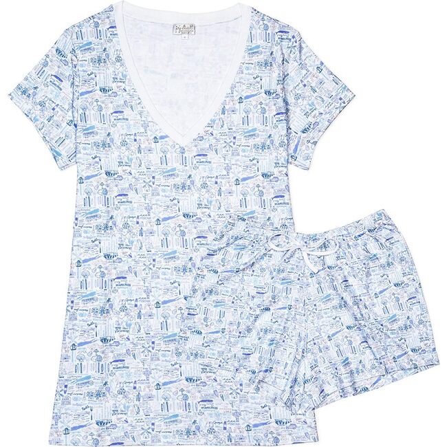 Hamptons Women's Short Pajama Set, Blue