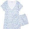 Hamptons Women's Short Pajama Set, Blue - Pajamas - 1 - thumbnail