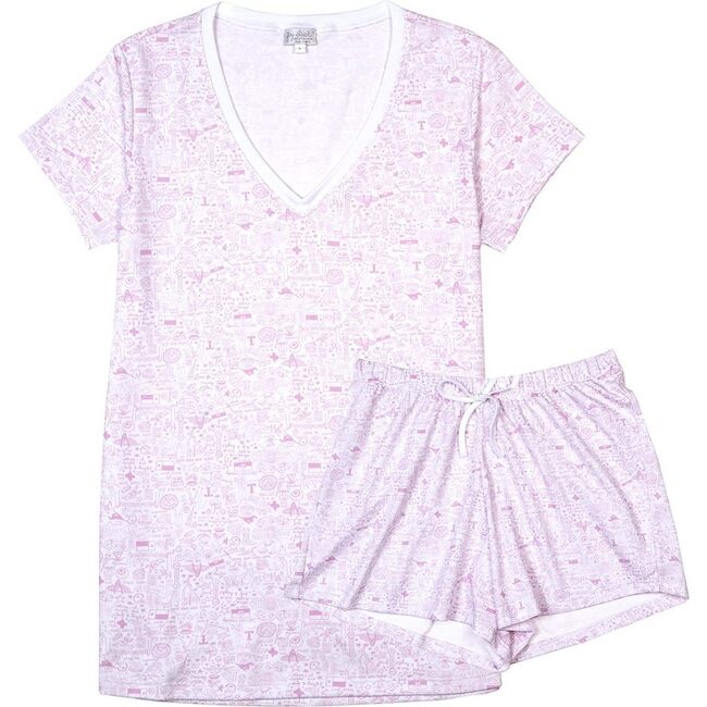 Dallas-Fort Worth Women's Short Pajama Set, Pink