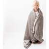 Plush Blanket, Gray - Blankets - 3