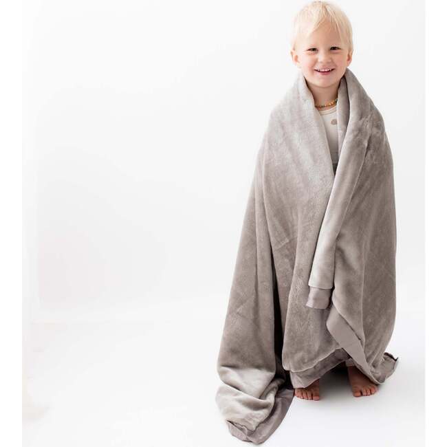 Plush Blanket, Gray - Blankets - 4