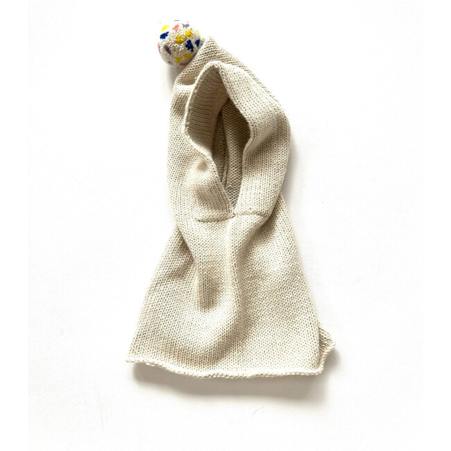 Speckled Pom Hand-Knit Snood, Ivory