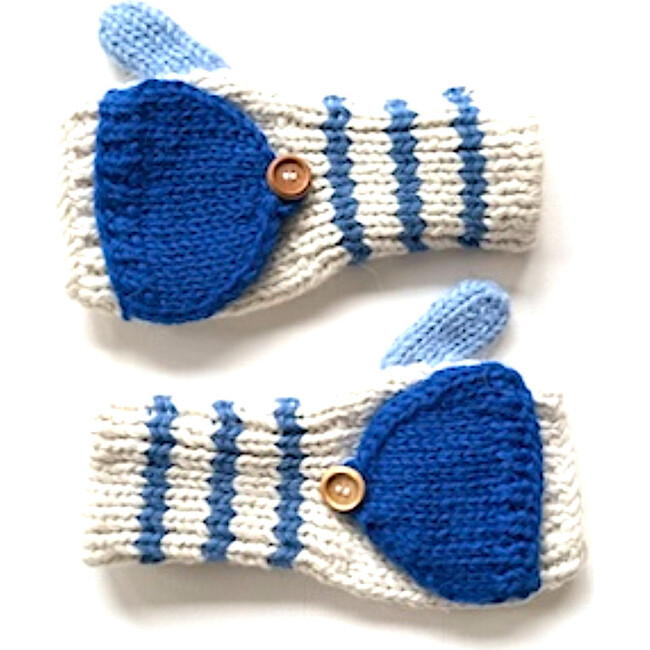 Fingerless Mittens, Blue Skies