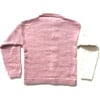 Alpaca Knit Zig Zag Cardigan, Ivory & Pink - Cardigans - 2