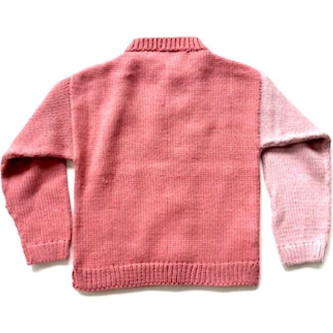 Alpaca Knit Zig Zag Cardigan, Hot Pink - Cardigans - 2