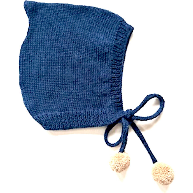 Alpaca Hand-Knit Bonnet, Navy