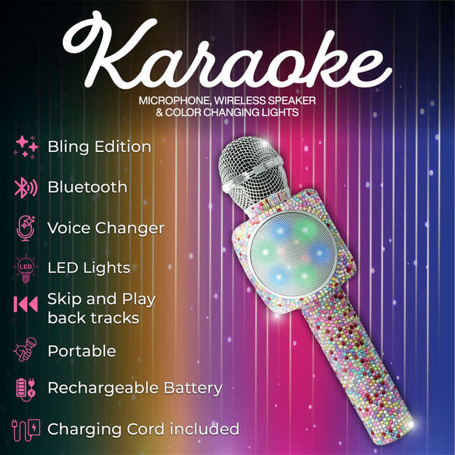 Confetti Bling Karaoke Microphone & Bluetooth Speaker - Musical - 2