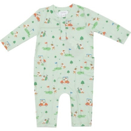 Golf Club Pups Uni Romper, Green