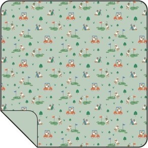 Golf Club Pups Swaddle Blanket, Green