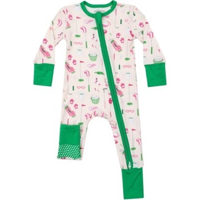 Golf Club 2 Way Zipper Romper, Pink