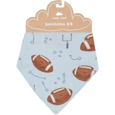 Footballs Bandana Bib, Blue - Bibs - 1