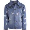 Star Leather Patched Denim Jacket - Jackets - 1 - thumbnail