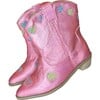 Pink Iridescent Heart Cowgirl Boots - Boots - 1 - thumbnail