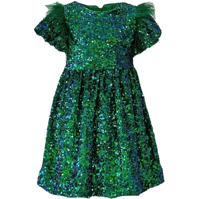 Emerald Shimmer Party Dress - Dresses - 1