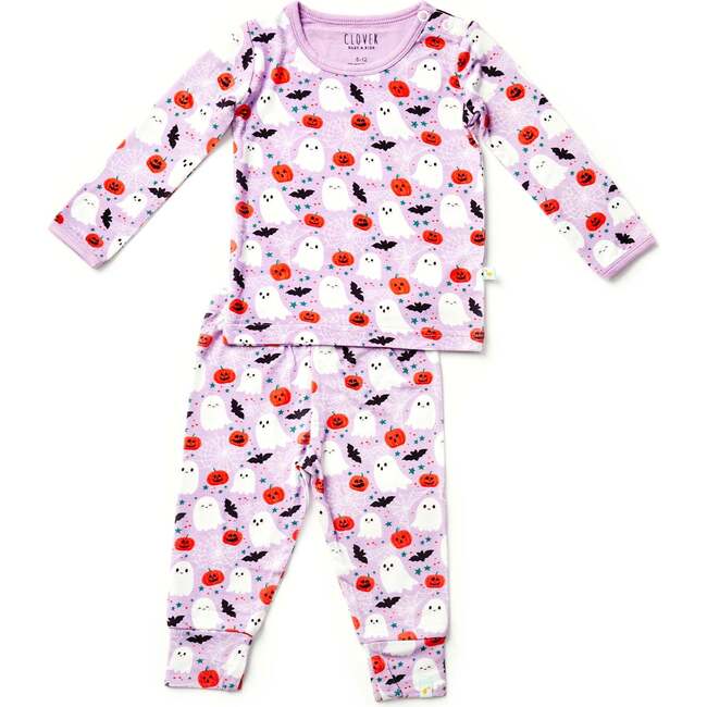 Long Sleeve Pajama Set, Halloween Ghosts