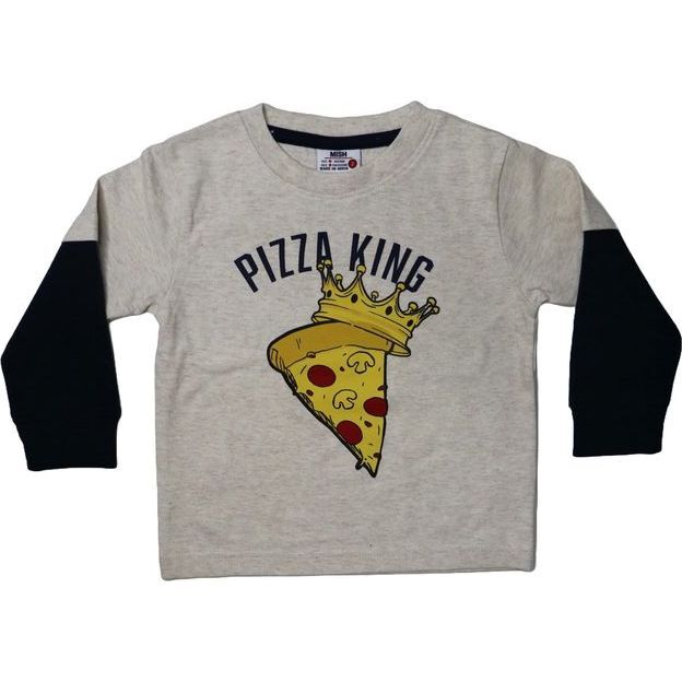 Kids Long Sleeve Thermal 2FER Tee, Pizza King